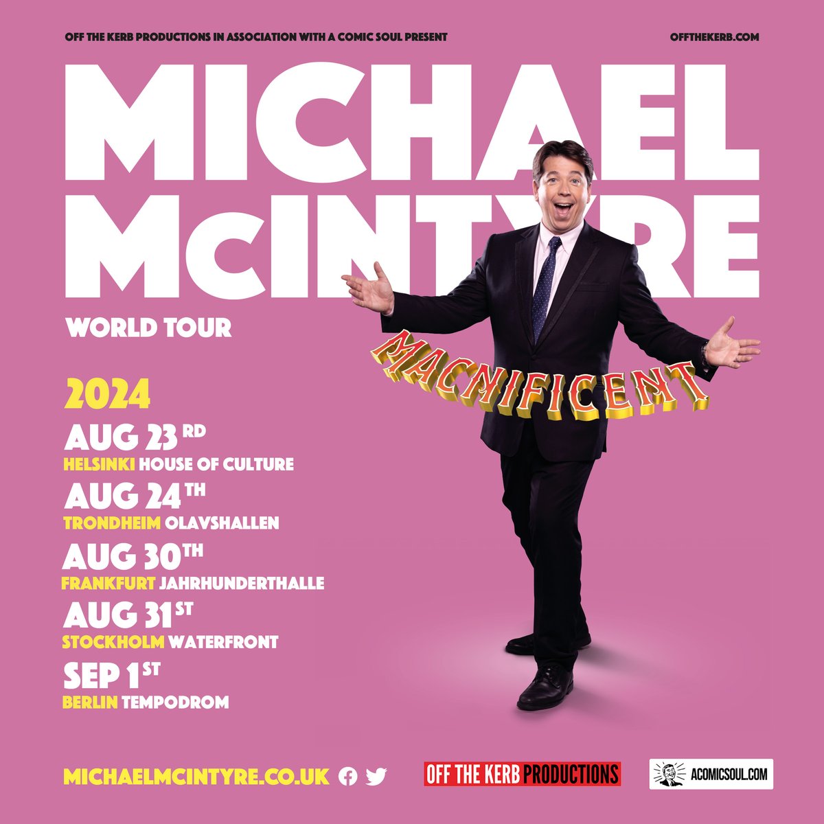 Calling Finland, Norway, Germany and Sweden - shows are being added next Wednesday. Sign up here michaelmcintyre.co.uk/join-mailing-l… for exclusive access to the presale!