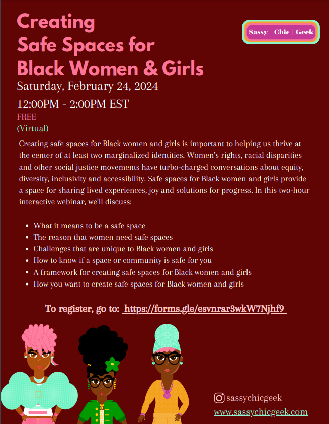 WildeLake_BSAP's tweet photo. Creating a Safe Space for Black Women and Girls Virtual Workshop.

Registration link: https://t.co/USmfmVF2pX https://t.co/S6pUhpzCRP