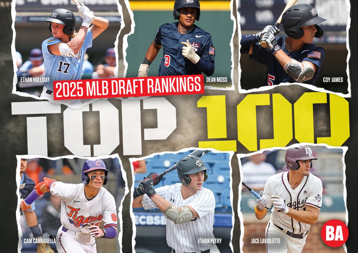 With the spring season now underway, Baseball America presents its FIRST combined 2025 MLB Draft list featuring the top 100 prospects in the class baseballamerica.com/rankings/2025-…