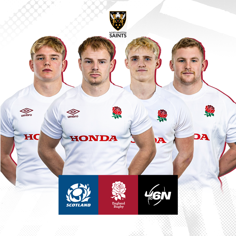 SaintsRugby's tweet photo. 🌹 Cousins
🌹 McParland
🌹 Wright
🌹 Pollock

Four of our young Saints will start for England Under-20 once again as they take on Scotland this Friday evening.