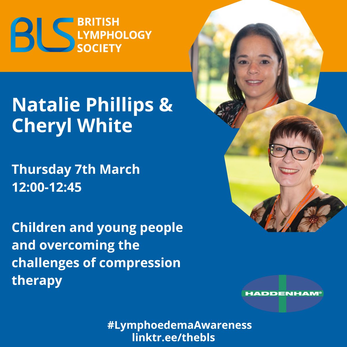 Lymphoedema Awareness week is coming up we are excited to announce that Natalie Phillips will be discussing children & young people's challenges in overcoming compression therapy. Thursday 7th March 12:00 - 12:45 Free Registration 🔗 app.livestorm.co/the-bls