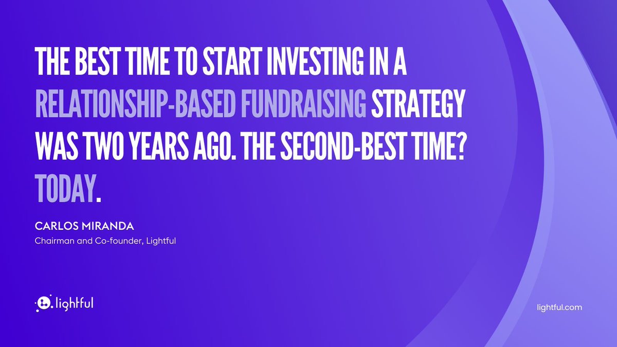 ⏳ Patience isn't just a virtue—it's a game-changer for your fundraising strategy. Building genuine, long-term relationships with donors makes a huge difference. Lightful's Carlos Miranda, shares his thoughts on donor stewardship with @Alliancemag 🔗 lght.ly/ioogol3