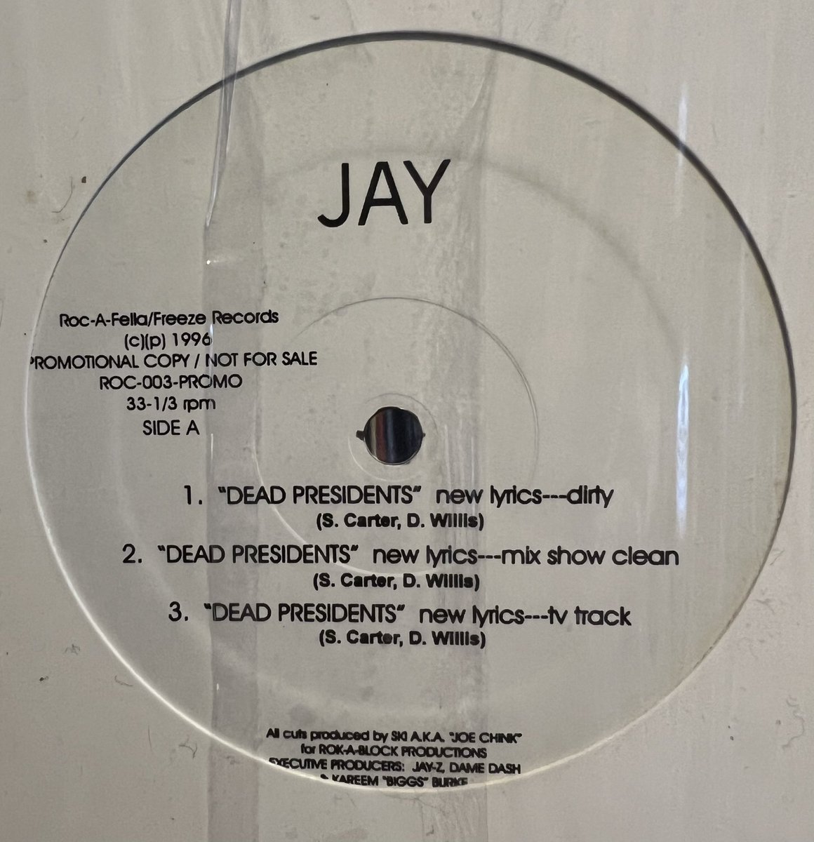 The original 12” version of Dead Presidents is still my favourite Jay track. 
“Well Imma spit that… wonderama shit, me and my conglomerate, shall remain anonymous, caught up in the finest shit…”
