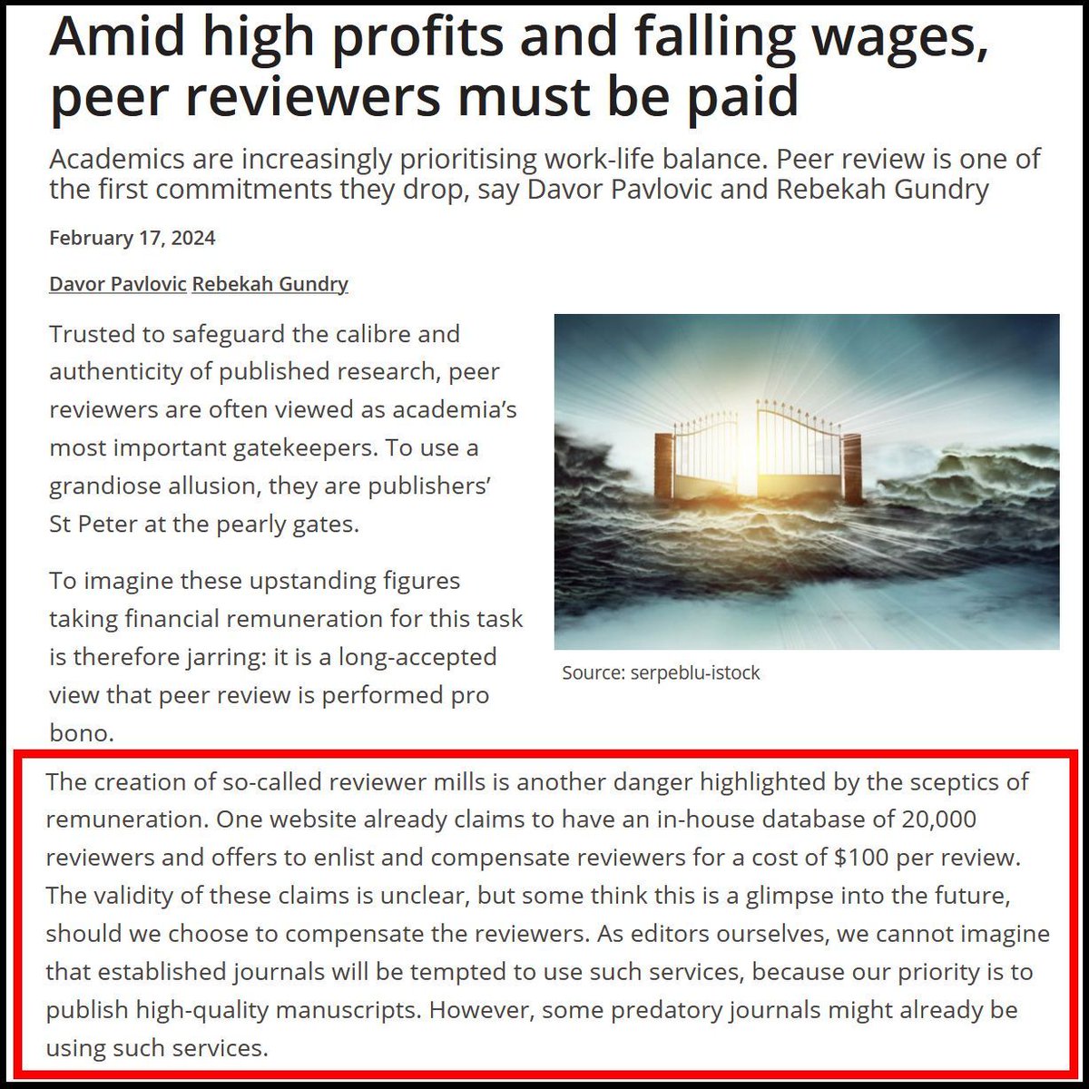 fake_journals's tweet photo. Really interesting article from @PavlovicDavor &amp; @Gundrylab, writing in @TimesHigherEd. It makes a lot of interesting (and balanced) viewpoints. We found this one particularly interesting https://t.co/OSOpGcd1t2 https://t.co/RK8W96MoU4