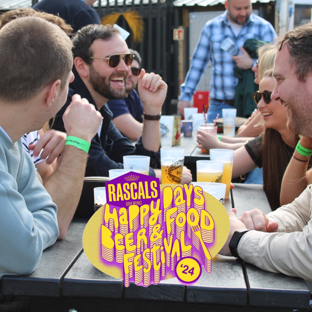 RascalsBrewing's tweet photo. 🚨🚨🚨 Happy Days Festival 2024 🚨🚨🚨

Our 4th annual Happy Days Beer &amp; Food Festival is back! Saturday May 4th and Sunday May 5th. Guest breweries, guest taps, food trucks, tunes, brewery tours, and loads of craic!

The lineup and tickets:

https://t.co/zXlD0wiR0I https://t.co/84OwSNCwU7
