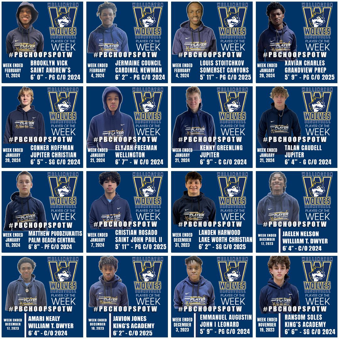 Attention Middle School Boys/Girls Basketball players, coaches, parents &amp; staff.

#PBCHOOPS Player of the Week is coming to MS HOOPS..

Weekly winners receive custom Nike hoodies, all powered once again by <a href="/WellyWolves/">Wellington Wolves</a> 

Spread the word, nominations start this week #PBCHOOPSPOTW