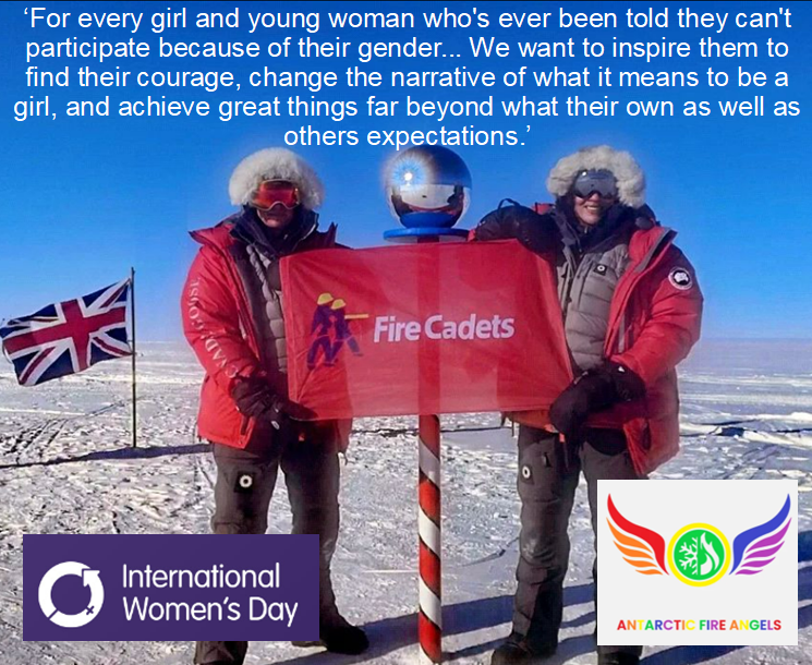 Who better than the inspirational @antarcticfireangels to start the countdown to #internationalwomensday2024 #inspireinclusion #equality #diversity #IWD2024 #beitseeit #thisgirlcan @NFCC_FireChiefs @PhilGarrigan @WFSUK1