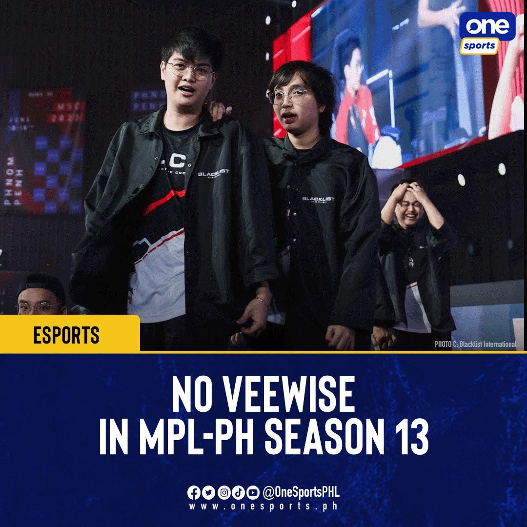 OneSportsPHL's tweet image. Still on a break. 💔
The power duo in VeeWise will sit out for MPL-PH Season 13, Blacklist International announced on Facebook.
#MLBB | #BreakTheCode