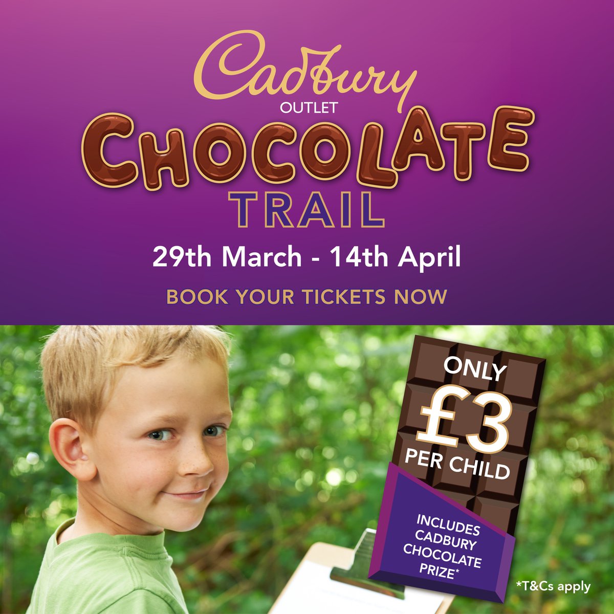 🌟 Due to popular demand, the CADBURY OUTLET CHOCOLATE TRAIL returns to Springfields this upcoming school Easter Holiday! Book early and you can reserve your tickets for just £3 each! 🌟 More details: springfieldsoutlet.co.uk/events/ 🍫
