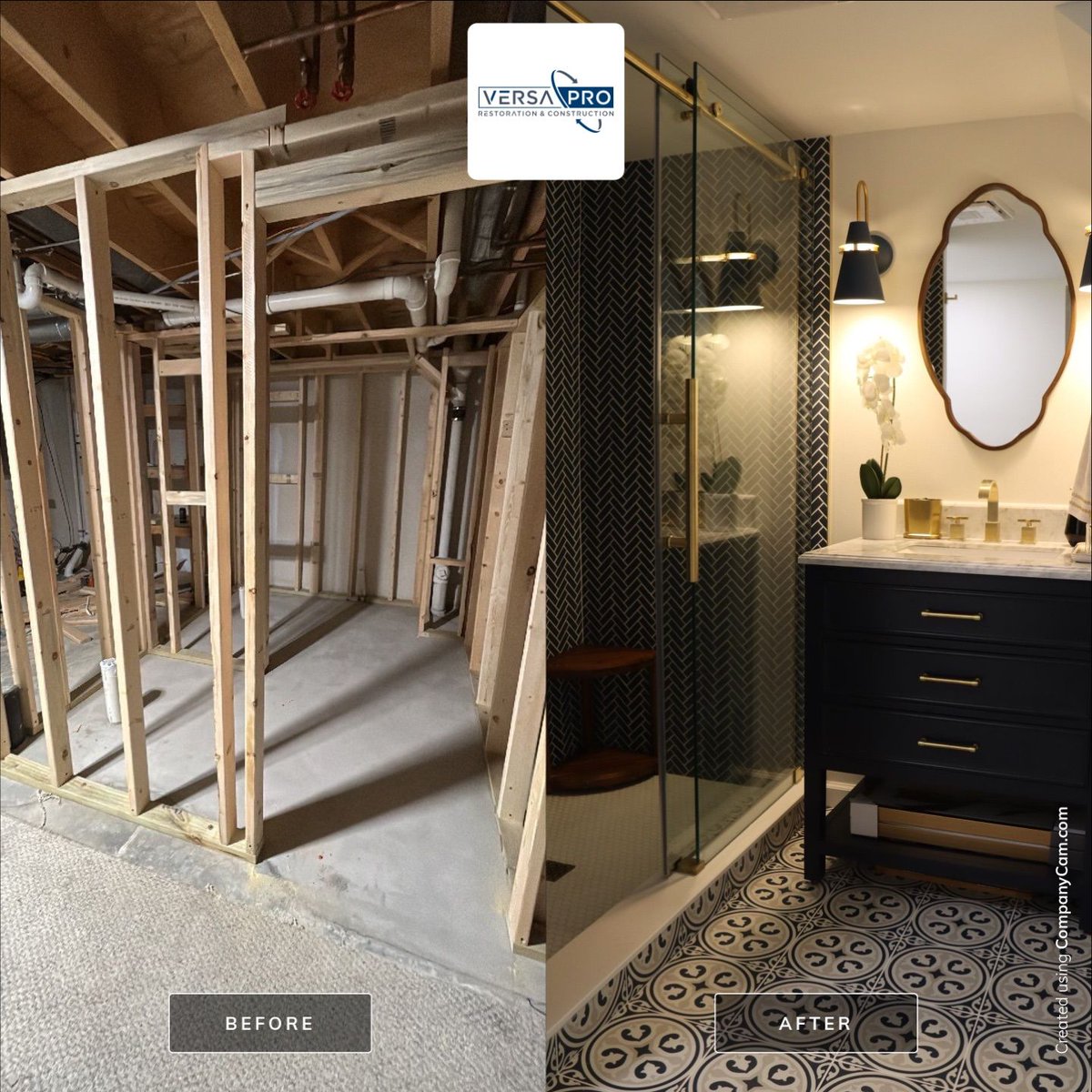 VersaProRestore's tweet image. Transforming bathrooms, one project at a time! Take a look at this before and after, showcasing the power of a well-executed renovation. Ready to revamp your space? Contact us for a consultation. #BathroomGoals #RenovationInspiration #MakeoverMagic
🌎 VersaPro.com