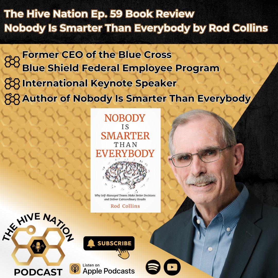 TheHiveNet01's tweet image. The Hive Nation Ep. 59 Book Review
Nobody Is Smarter Than Everybody by Rod Collins

Like • Subscribe • Share with others who would benefit from today’s episode!
The full episode is now available on Apple, Spotify, Youtube and all other platforms.