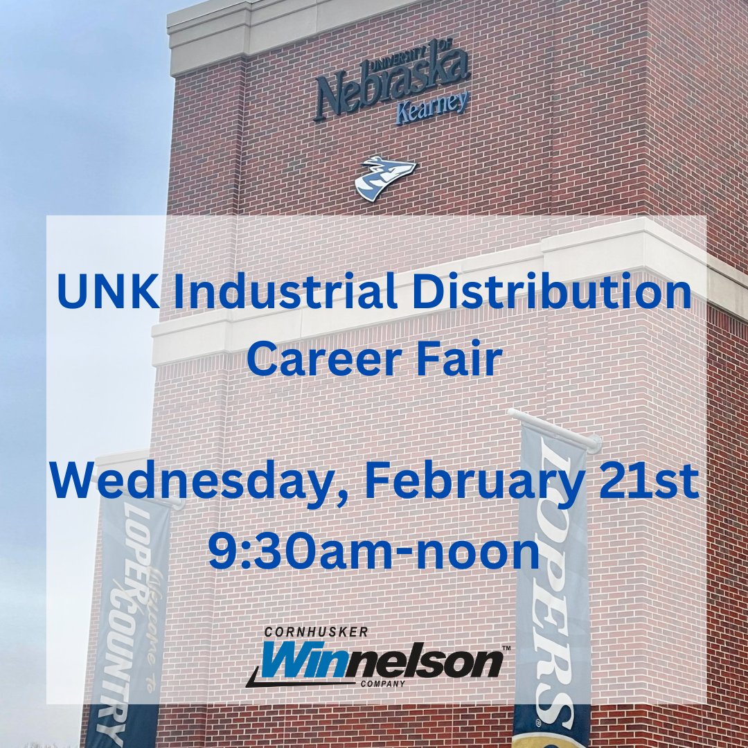 CornhuskerWin's tweet photo. We're at the UNK Industrial Distribution Career Fair from 9:30am - 11:45am today! Stop by our booth to learn more about what we do!
#winsupply #Internship #UNKearney #UNK_ID https://t.co/uh6FVGjqLF