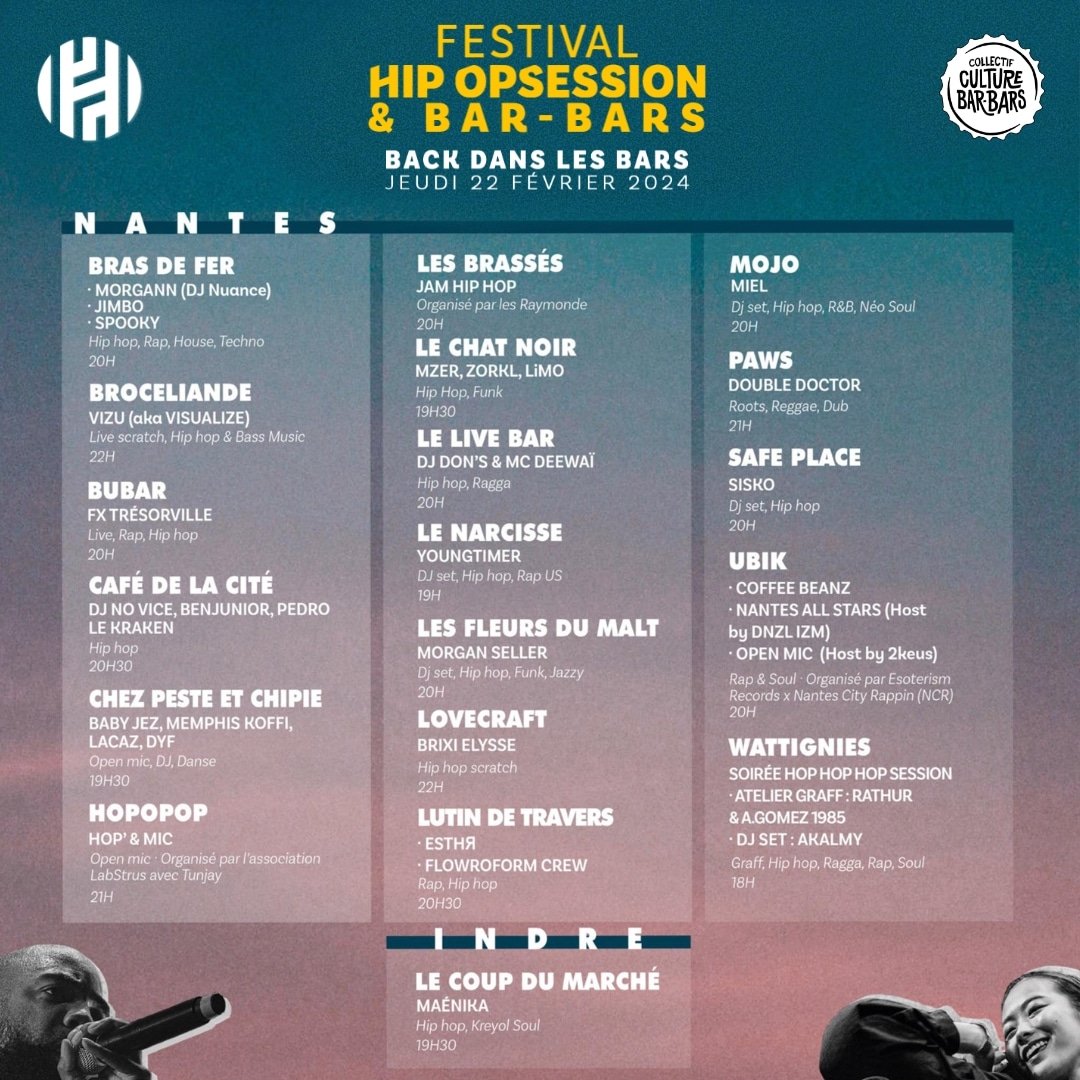 ⭐ Demain soir, c'est Back dans les bars! On vous attend nombreux•ses à l'occasion de l'ouverture du festival @hipopsession!