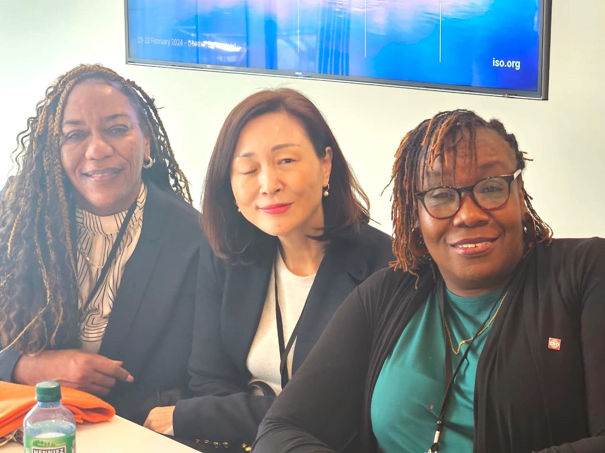 KEBS_ke's tweet photo. The three Policy Development Committee Chairs have a crucial role in the standardization process, and their contributions to the 123rd ISO Council meeting in Geneva, Switzerland are instrumental in shaping the future of international standards. #GlobalStandards #FutureStandards https://t.co/TBD4139UFf
