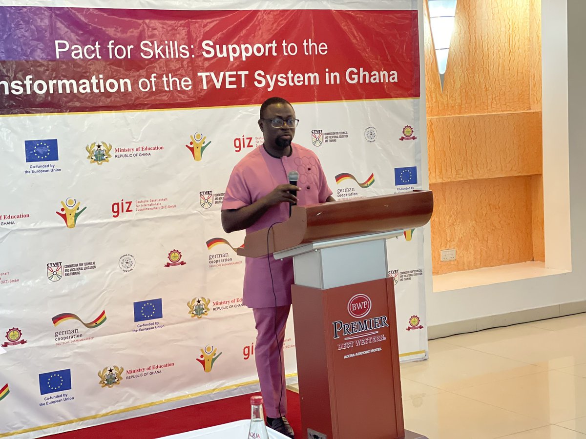 Dr. Fred Kyei Asamoah the Director General of CTVET delivered the welcome address at the recently held project Stakeholder and partners workshop for the Support to the Transformation of the TVET System in Ghana project Excited for the journey ahead! 

#PactforSkills