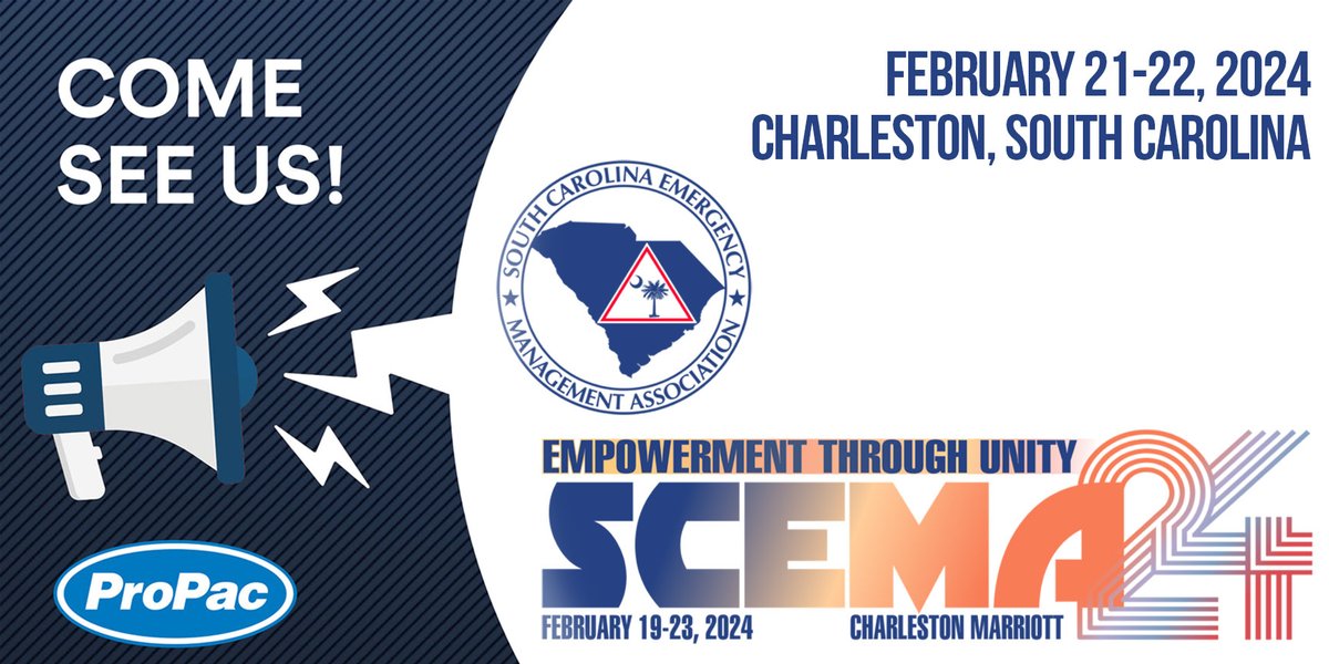 ProPac is proud to be a sponsor for #SCEMA24! 
Stop by and see us this week!

#knowusbeforeyouneedus #emergencypreparedness #EmpowermentThroughUnity @SCEmergency