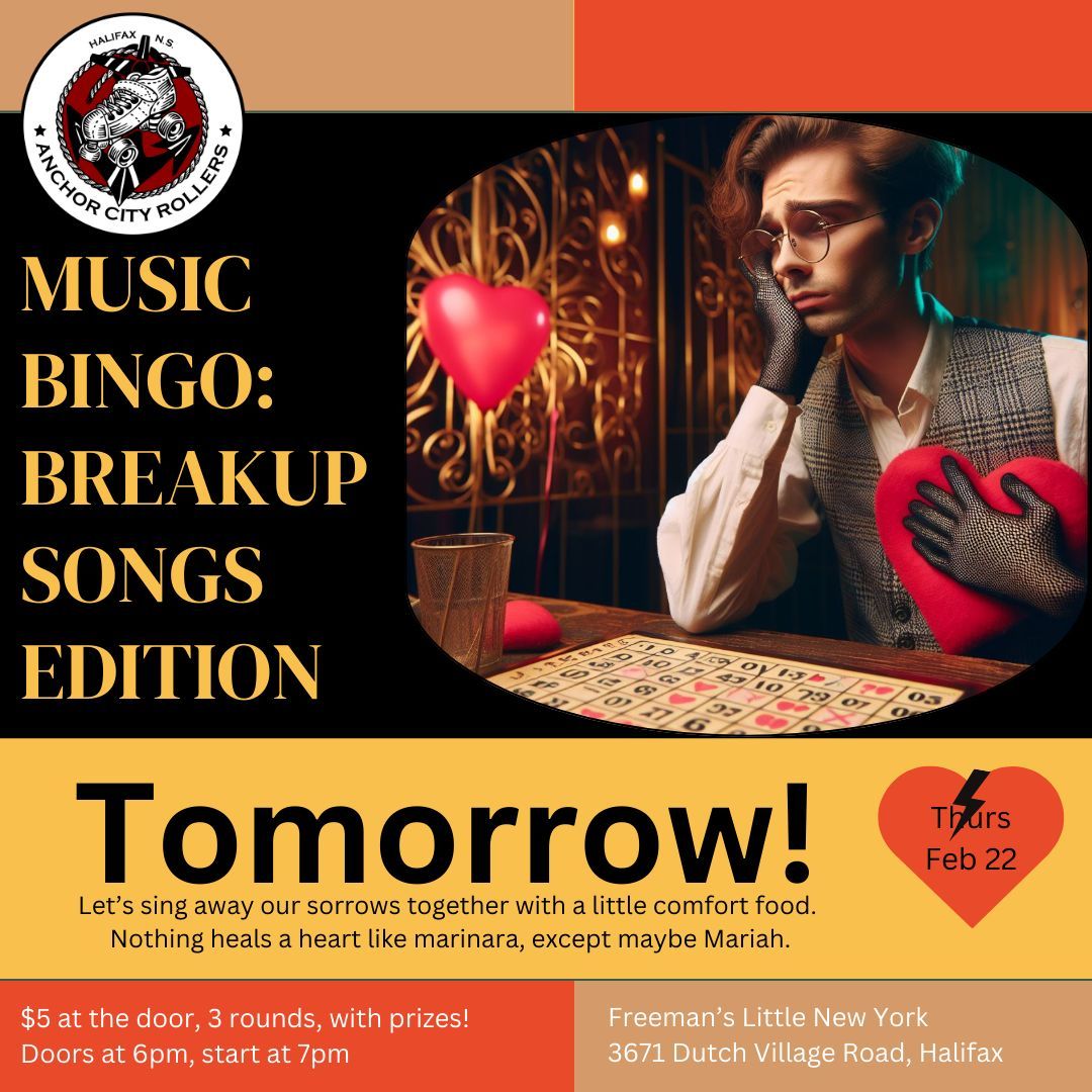 We've got what your heart needs, TOMORROW! We can't wait to belt out the (sometimes wrong) lyrics with the crowd! There are prizes! Only $5 at the door!
#halifax #halifaxevents #rollerderby #derby #anchorcityrollers