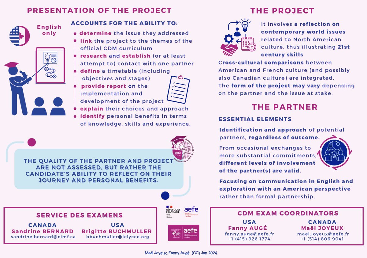 Webinaire [#AEFE 🇨🇦🇺🇸] : Évaluer l'oral du nouvel enseignement Connaissance du monde - CDM
> #Baccalauréat Français International - BFI
> #harmonisation #jurys
> #partenaire #projet #support
> #première session #bienveillance

Animé par <a href="/AugeFanny/">Fanny AUGÉ HERMON-DUC</a>  et <a href="/Mael__Joyeux/">Maël JOYEUX</a> 
📆le 15/02/24