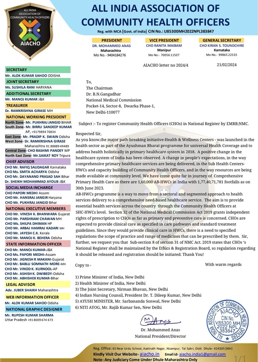Dr Anas (AIACHO President) (@anas_president) on Twitter photo <a href="/NMC_IND/">National Medical Commission</a> Mr. Chairman sir, kindly look into this matter. I mailed & registered post it. <a href="/NMC_IND/">National Medical Commission</a> Mr. Chairman sir, kindly look into this matter. I mailed & registered post it.