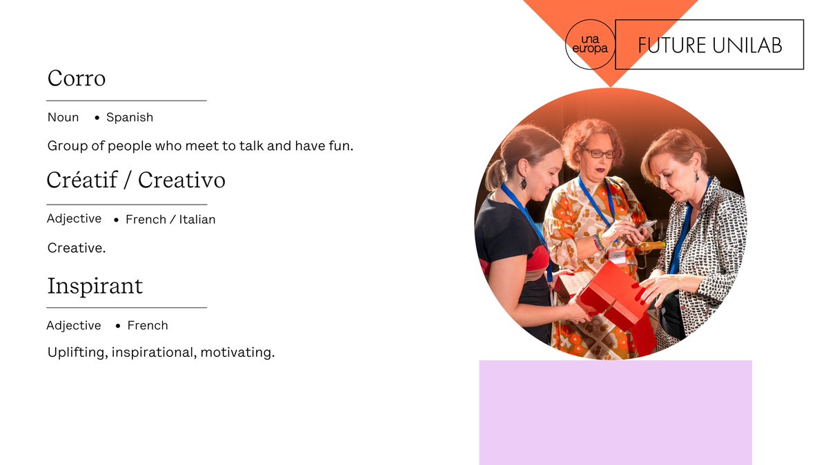 Future_UniLab's tweet photo. International Mother Language Day!🎉

We asked the @Future_UniLab #SteeringCommittee to write a word in their #nativelanguage about the think-tank. Here is our little dictionary📔💡

Would you add any other word?🤔📝

#IMLD #WeAreUnaEuropa https://t.co/5yJf9fVLH7