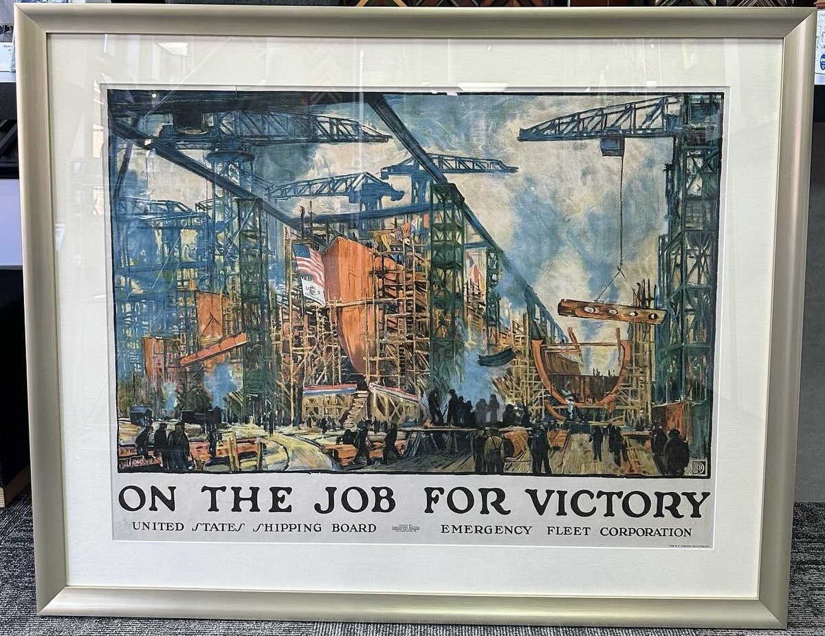 5280customframe's tweet photo. 🇺🇸 Vintage United States Shipping Board, Marines and Food Administration prints custom framed with acid-free matting, UV glass and frame by AMPF Moulding! #pictureframing #customframing #5280customframing  #unitedstatesshippingboard #marines #foodadministration @truvueglazing https://t.co/F0AQobNwY1