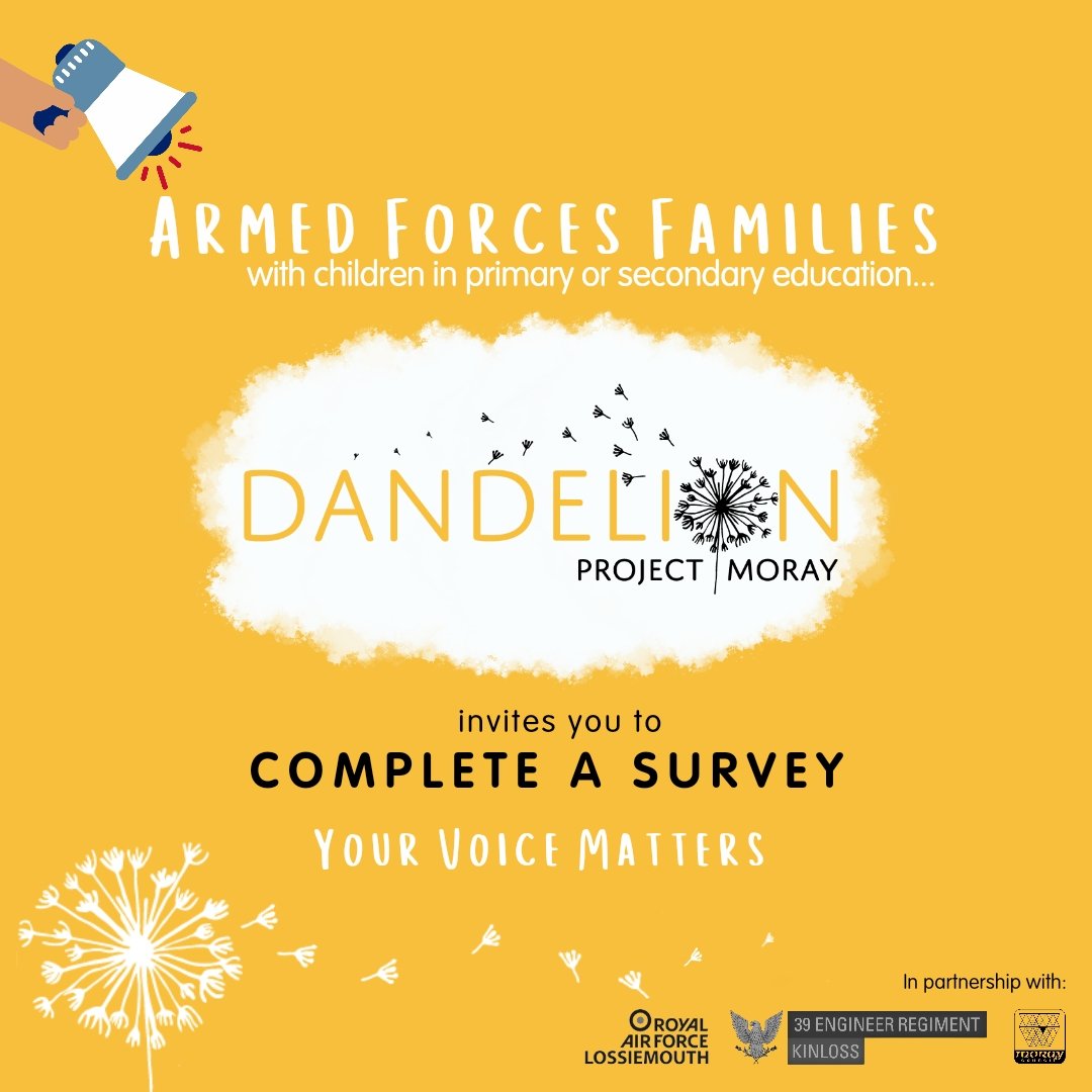 📢Calling all parents: 📍 in Moray; 👉🏽 in an armed forces family (regular, reserve or veteran); 🏫 with a child in primary or secondary; 👇🏽 to take part in this survey. forms.office.com/e/cgMuA6vzDs