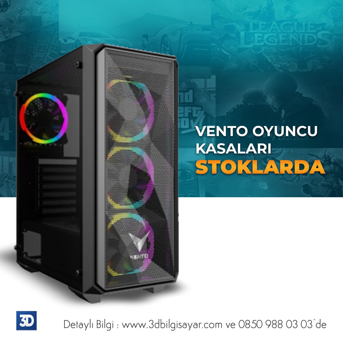 🖥VENTO OYUNCU KASALARI STOKLARIMIZDA

Detaylı Bilgi;
🌐 3dbilgisayar.com
📞 0850 988 03 03

#bilgisayar #vento #ventooyunpc #oyunpc #oyunbilgisayarı #gamingpc #masaüstübilgisayar
#masaüstüpc #gamer #teknoloji #3dbilgisayar #kampanya