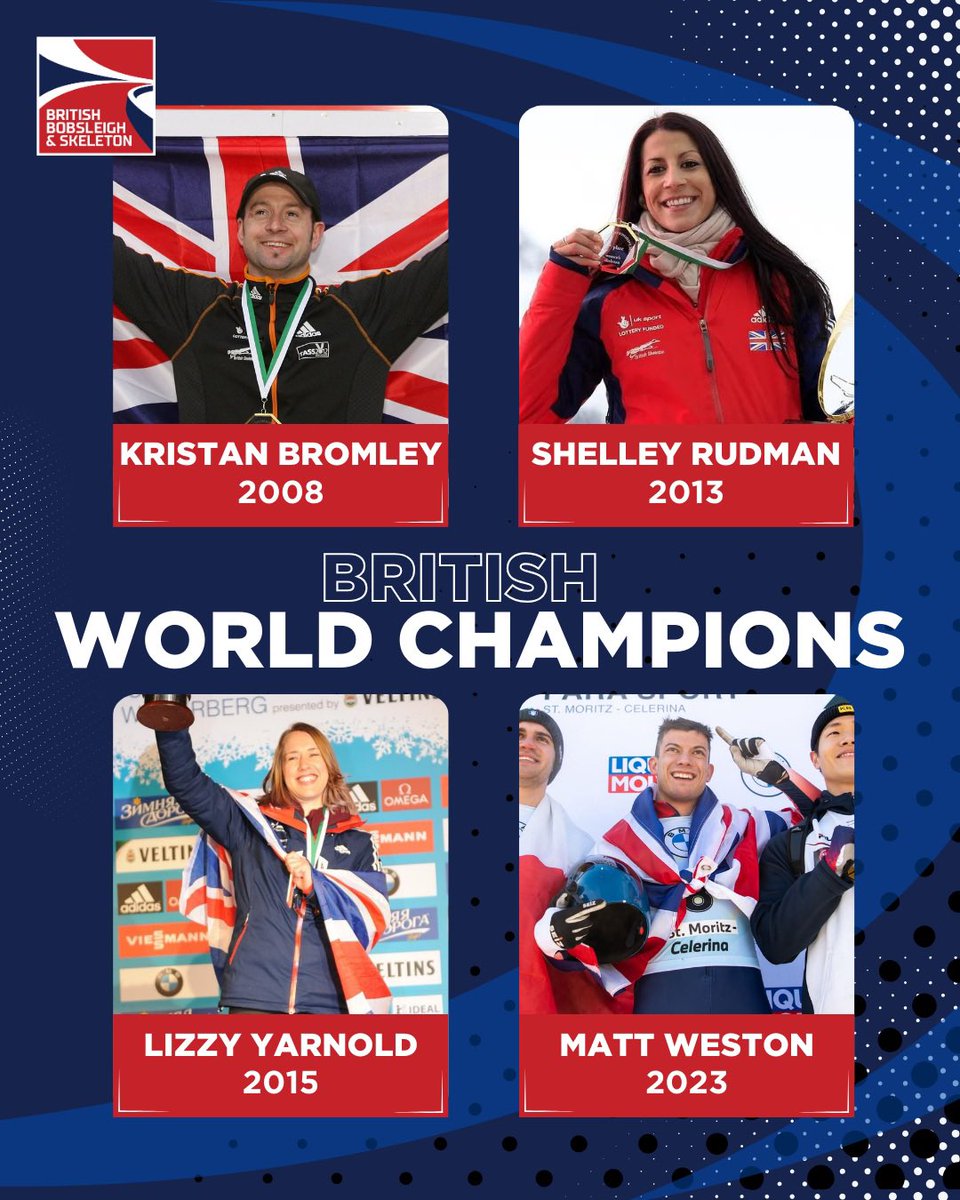 #tb 🥇🥇4️⃣🥇🥇

Incredible moments from years gone by at the <a href="/IBSFsliding/">IBSF</a> World Championships for our GB Skeleton athletes 🛷 

<a href="/kristanbromley/">Kristan Bromley Phd, OLY</a> 
<a href="/shelleyrudman/">Shelley Rudman OLY</a> 
<a href="/LizYarnold/">Lizzy Yarnold</a> 
<a href="/MattWeston02/">Matthew Weston</a>