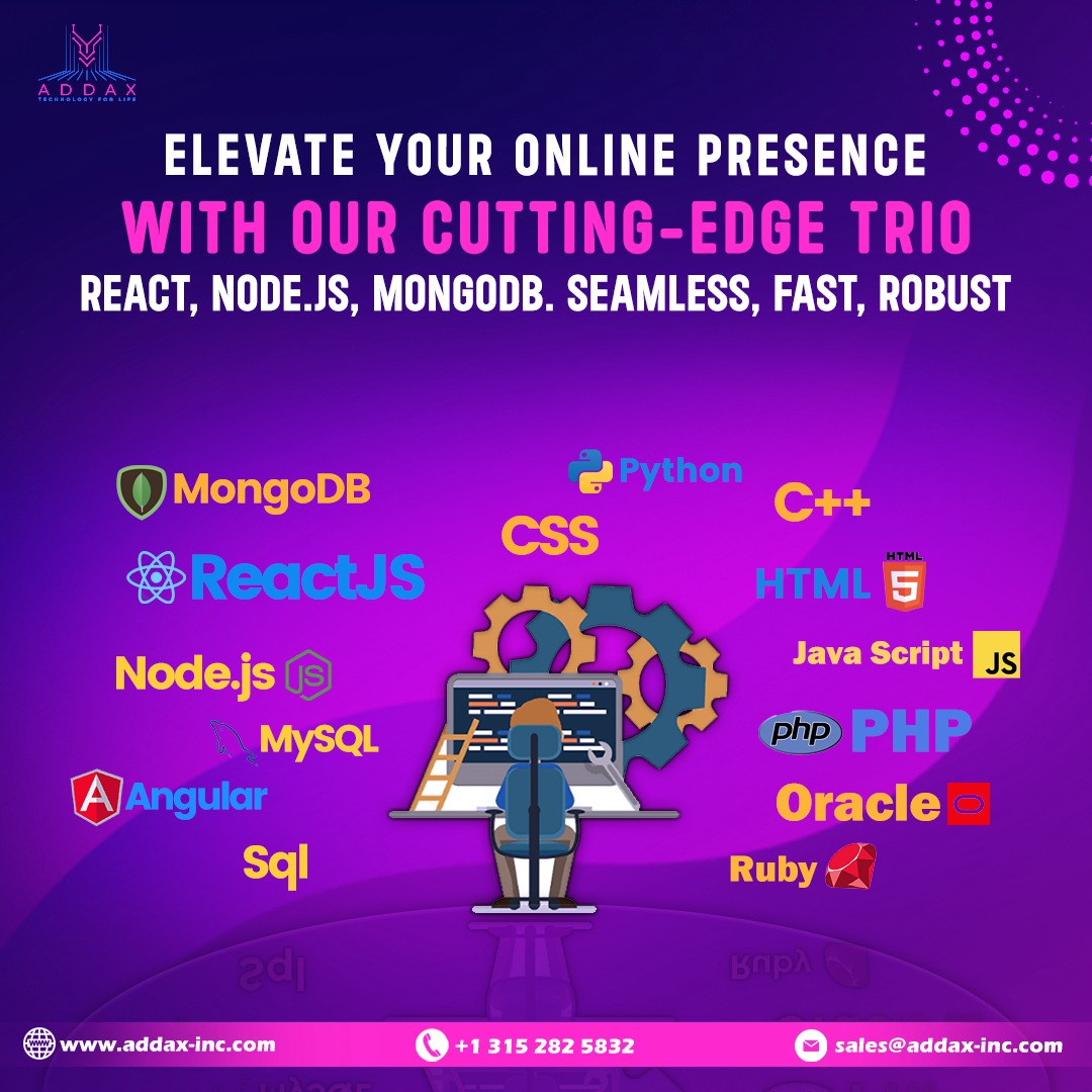 AddaxLLC's tweet photo. Our custom solutions are powered by cutting-edge technologies including React for a seamless user experience, Node.js for lightning-fast backend operations, and MongoDB for robust data management.

#TechInnovation #EcommerceTech https://t.co/F5EKTGAOX5