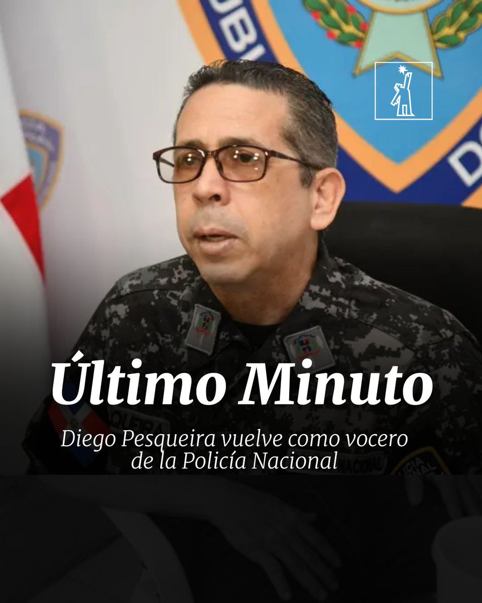 DiarioLibre's tweet photo. 🔴|#UltimoMinutoDL| El periodista Diego Pesqueira fue designado nuevamente director de Comunicaciones y Relaciones Públicas de la Policía Nacional.
#DiarioLibre #DiegoPesqueira #PolicíaNacional https://t.co/QSNUCBlda0