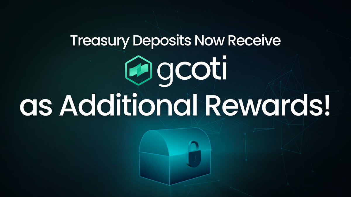 We are happy to share that starting today, $COTI Treasury deposits will be rewarded with gCOTI as extra rewards! 

For all the details, read this article:  medium.com/@cotinetwork/t…

$COTI $gCOTI