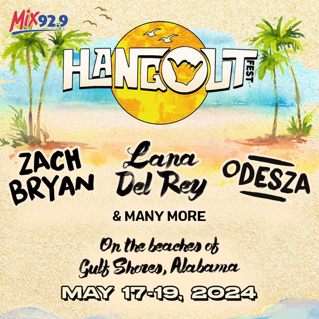 Enter to win 4 passes to Hangout Fest, returning to the beaches of Gulf Shores, AL: May 17-19! Catch sets from Lana Del Rey, Zach Bryan, and more, AND Mix is throwing in a condo stay for the whole weekend! Head to mix929.com for all the details and to get signed up!
