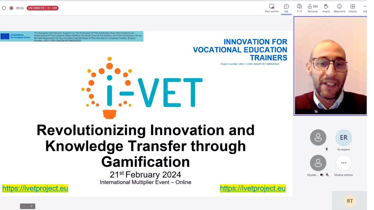 FTrams's tweet image. Avui ha tingut lloc la presentació internacional del projecte iVET: Revolucionant la innovació i la transferència de coneixement a través de la gamificació.

#sharetolearn