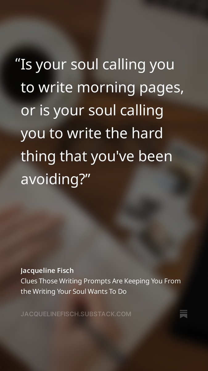 JacqFisch's tweet image. Are you procrastinating on the REAL writing work you want to do with #morningpages and #journaling?

#writingcommunity #writersoftwitter #writers