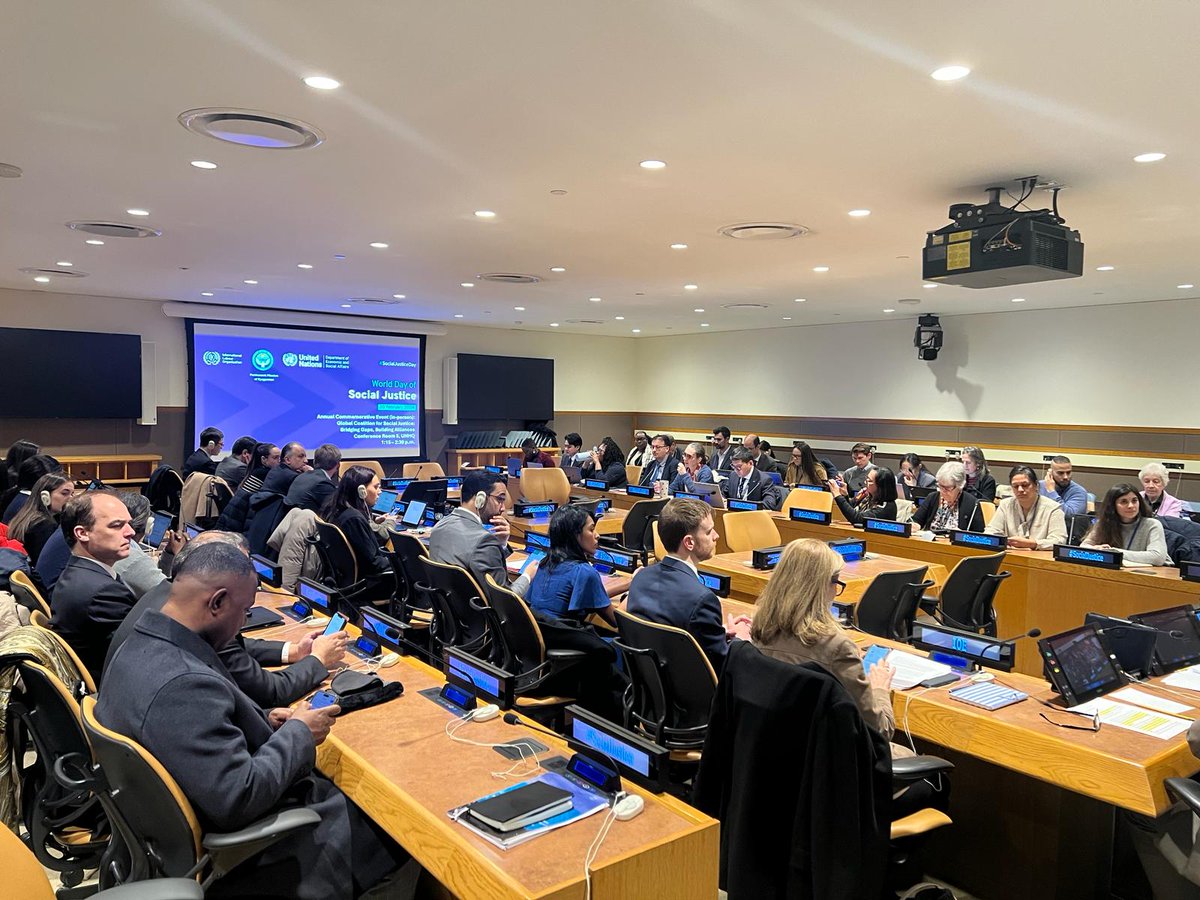 On World Day of Social Justice we discussed current issues of social development and social policies. We thank @ILO_NewYork, @UNDESA, @BelgiumUN, @Portugal_UN, @UN_PGA, @UNECOSOC and all participants for their contributions and active engagement in advancing #SocialJustice