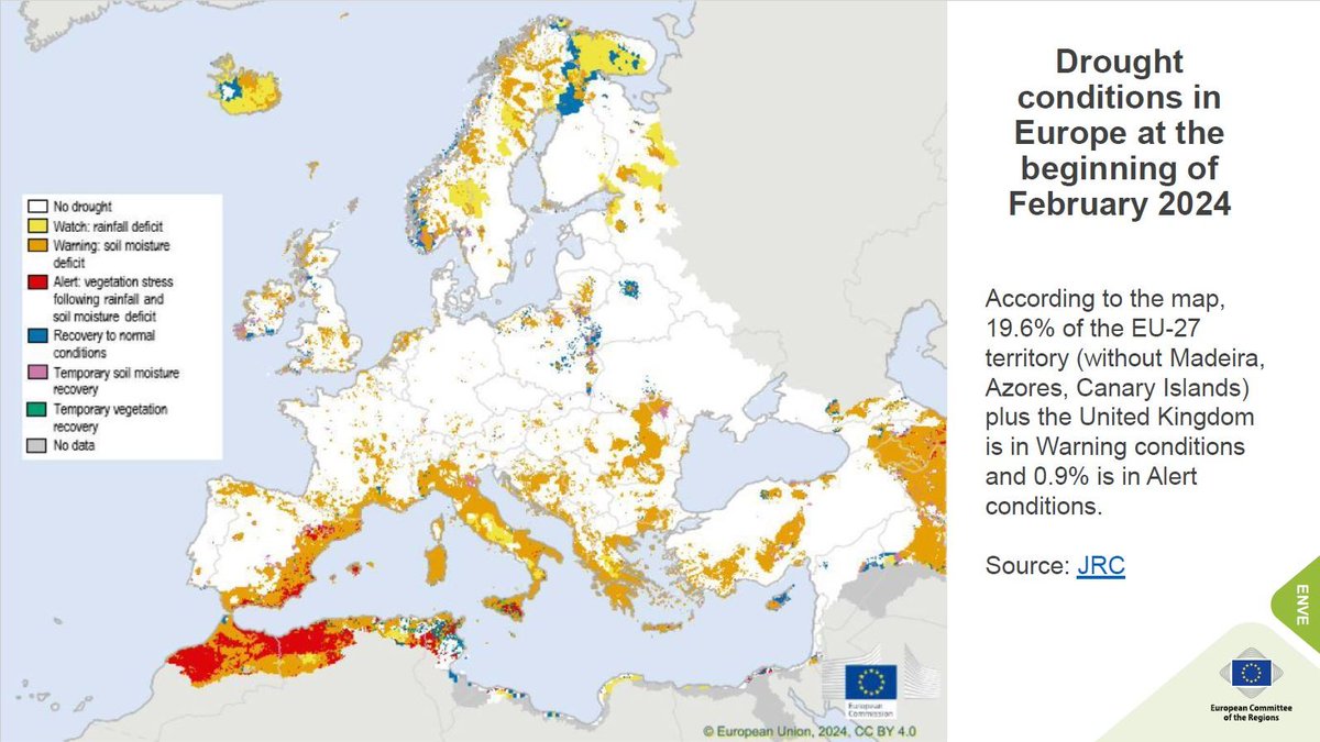 🆘 It's alarming news for agriculture, biodiversity, energy infrastructure, drinking water supply, wildfires. Catalonia, Sicily & Algarve have already imposed limits on water use. WE NEED TO ACT NOW. @EU_CoR Rapporteur @andreviola11 is consulting stakeholders. #WaterResilience ➡️