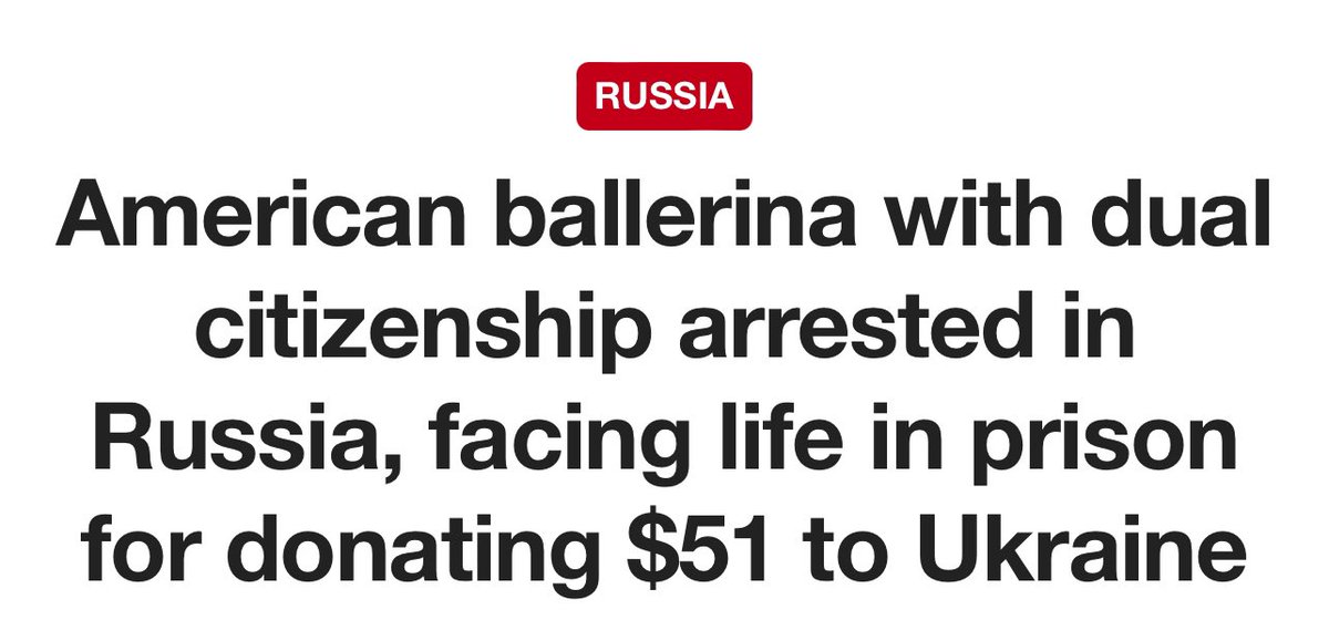 wrens_dens's tweet photo. @JasmineForUS Republicans are stopping Americans from helping Ukraine in America, and Putin is jailing Americans that help in Russia. 

And for those who say “dual citizens” aren’t American. Tell that to Melania. https://t.co/rmKJyiiNqK
