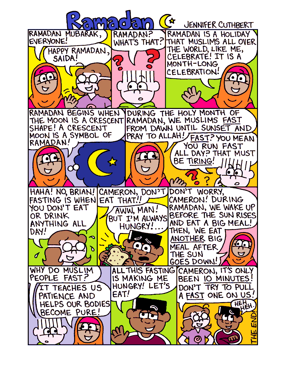 Lollipop_Comics's tweet photo. Ramadan Mubarak! Lollipop and the gang celebrate #Ramadan in this special Sunday comic post. Happy Ramadan to all who are celebrating! ☪️ #adventuresoflollipop #kids #kidlit #kidscomics #indiecomics #Ramadan2024 #ramadanforkids https://t.co/zNQUL0Z2TW