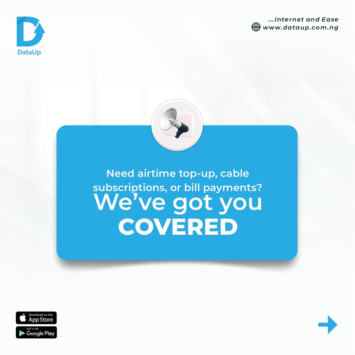 dataup_ng's tweet photo. We're your one-stop shop! π
Visit our website (link in the bio) for all your essential needs! π―
#dataup #nigeria #internetandease https://t.co/T4A8DZVFI1
