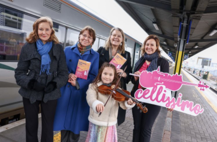 SWEambIE's tweet photo. The Ambassadors of 🇸🇪+🇳🇴+🇳🇱 in the #cellissimoIRL music train from Dublin to Galway.🇨🇮  

Music has no borders.🎼
@NorwayAmbIRL @SWEambIE @NLinIreland @SweMFA https://t.co/8LdRqZhbDr