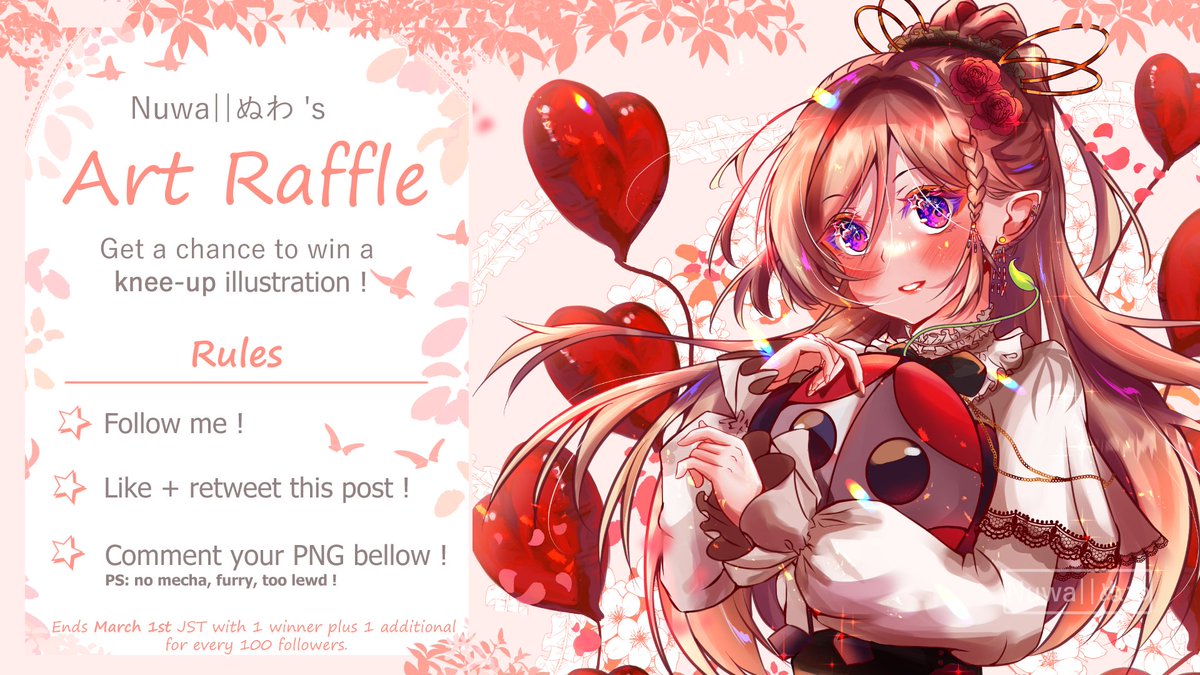 🎁Art raffle🎁

It's been a long time since I hosted an art raffle. So, to celebrate my new milestone, I decided to host one 🥰✨

🎀Rules🎀
 ༄ Follow 
 ༄ RT + like 
 ༄ Reply with your OC/PNGs

~End March 1st JST 🍎

#artraffle #artgiveaway #raffle #illustration #AnimeArt