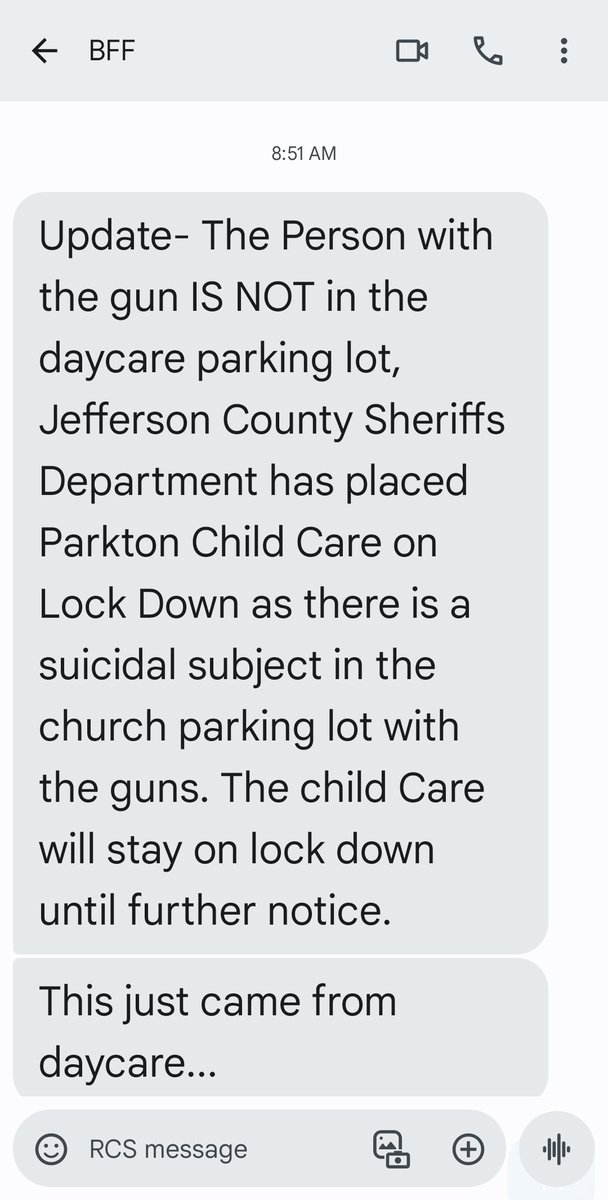 WTF is wrong with people? We've got toddlers on lockdown?!?! 

This is real and real time... Feb 21
#Arnold #Missouri #JeffersonCounty #daycare #lockdown #staysafe