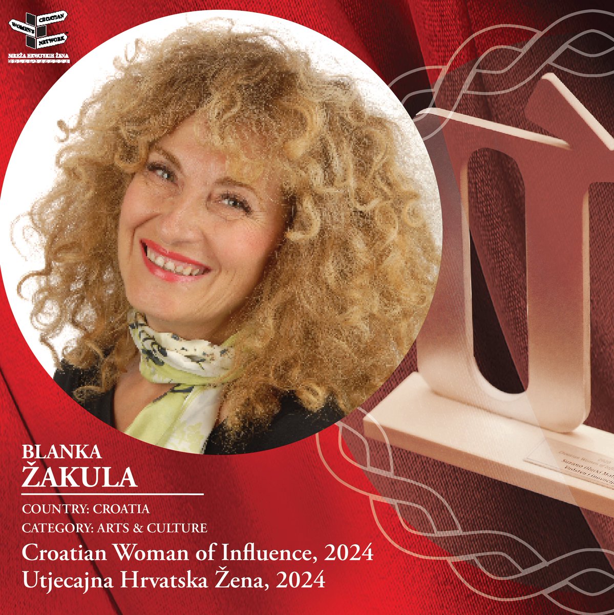 CWNLeaders's tweet photo. In the lead up to #IWD2024, we're celebrating Croatian Women of Influence Award Winners. Today’s CWoI is Blanka Žakula from Croatia #artsandculture #arts #culuture #leadership #CWN2024 #CWNLeadingLadies #CWoI2024 #womencelebratingwomen #BlankaŽakula https://t.co/udBR0Lfouq