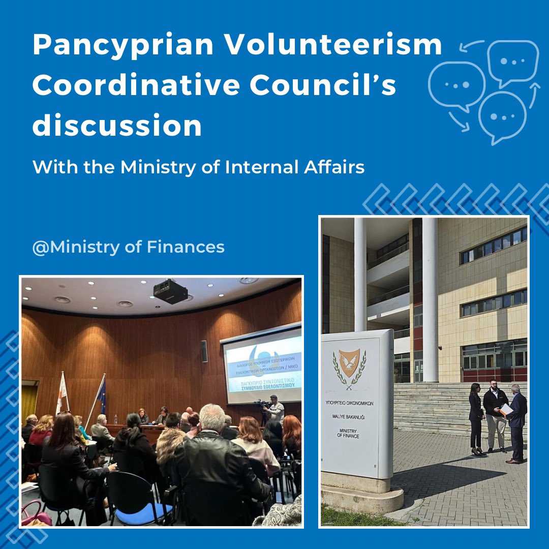 CyMSAmed's tweet photo. Our Association’s Executives have attended the Pancyprian Volunteerism Coordinative Council’s discussion with the Ministry of Internal Affairs. Important topics were discussed about the future of the NGO stage in Cyprus and the difficulties that we face in our operations https://t.co/fxummOp89v