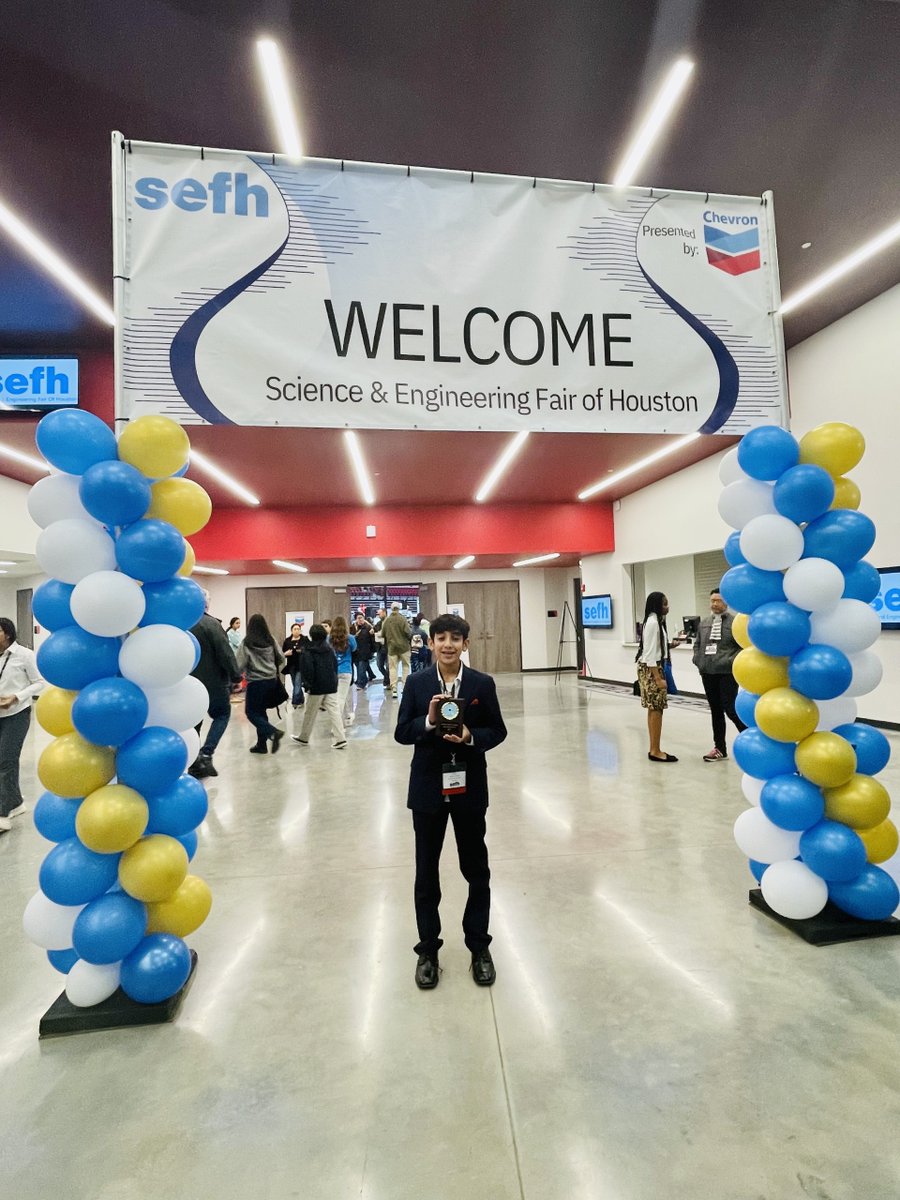 TomballISD's tweet photo. #DestinationExcellence 

Congrats to @TISDNIS 6th grader Reyansh Gupta on earning the John M. Dilorio - 3rd Junior Robo Award at the Science &amp; Engineering Fair of Houston for his Smart Diagnostics project!  

Way to go! https://t.co/EpueBUSQui