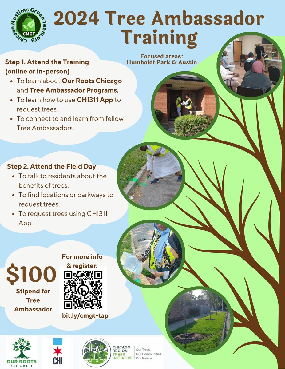 ChiMuslimsGreen's tweet photo. Let's bring Tree Equity and Environmental Justice to Chicago neighborhoods to increase urban tree canopy.

Join our Info Session via Zoom
Thursday, March 7, 2024 at 2 PM

Fore more Info and Register:
https://t.co/qBurUdhcNF https://t.co/wPW9sZ0lB5