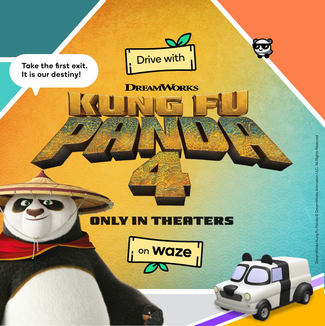 When Po from Kung Fu Panda 4 navigates your trip on Waze, it’s all about the journey, not the destination.✨ Hit the road with Po’s lovable playfulness by activating the experience on mobile now and go see Kung Fu Panda in theaters March 8! goo.gle/3UOowqX