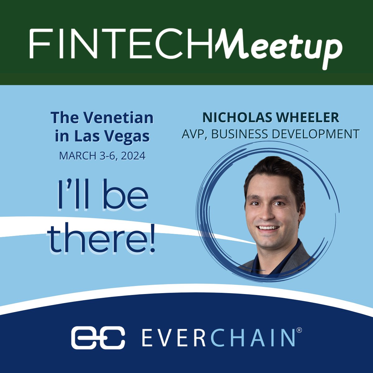 EverChain's tweet image. EverChain's AVP of Business Development, @Nicholas Wheeler is attending FinTechMeetup in Las Vegas. Schedule a meeting with Nick today at hubs.la/Q02lyJNy0

#FinTechMeetup2024 #DebtSales #LasVegas