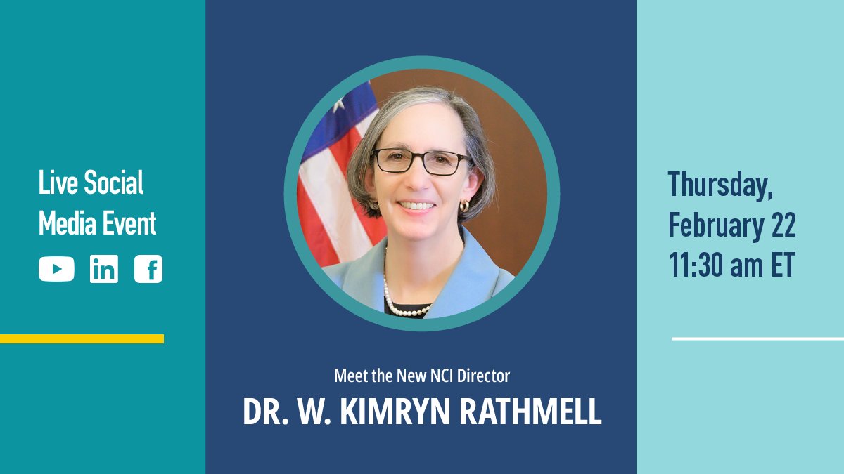 Get to know Dr. Kimryn Rathmell, the new director of the National Cancer Institute, at a live Q&A on February 22 at 11:30 a.m. ET. Be a part of a virtual conversation about the evolving landscape of cancer research and learn about what lies ahead for NCI. spr.ly/6018nE6YM