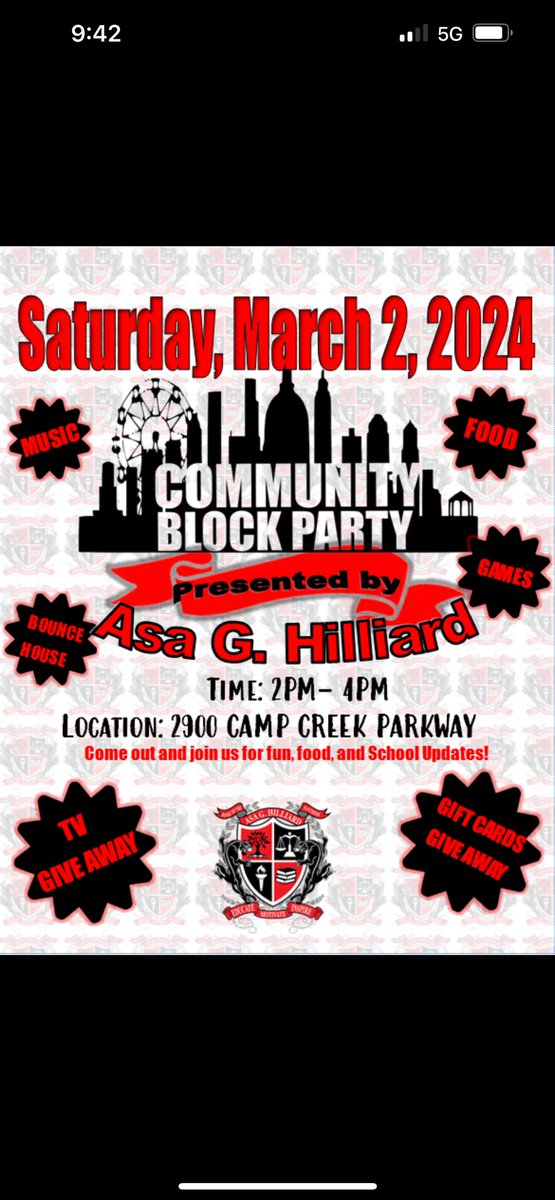 What’s a block party without Hilliard? Join us as we rock the block at our first annual community block party! @CJohnsonCST @DeShuntaHawkins @litforlearning_ @standandria  @CherisseCamp #attendancematters #GMAS #Zone1 #familiesfirst #communityengagement
